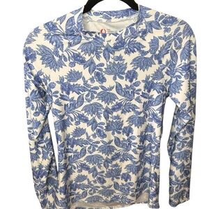 American Outdoorsman Toile inspired mock neck long sleeve  UPF top
